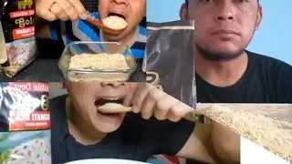 ASMR RAW RICE EATING || MAKAN BERAS MENTAH BASMATI EATING COMPILATION 3 VIDEO EATING