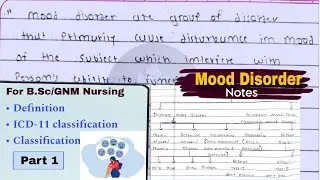 Mood Disorder Notes | classification of mood disorder | mania | depression | paramedico insight |