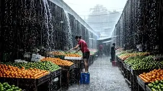 Extreme Weather in Village 🌧️ Heavy Rain and Thunderstorm in the Rural - Overcome Insomnia
