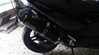 Yamaha Tmax 500 exhaust  Arrow Aluminium Dark end long