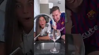 Whoever fills a glass of water loses a challenge between a guy and a girl #edits #trending #edit