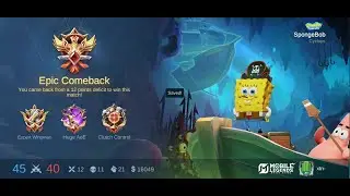 Mobile Legends: Bang Bang - Epic Comeback Gameplay using SpongeBob (Cyclops)!