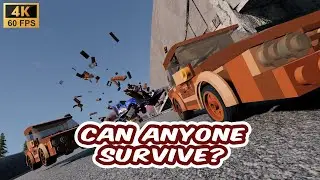 Jet-Powered Trucks vs Rusty Lego Traffic &ndash; Downhill Chaos in BeamNG.drive! | Watch in 4K #004