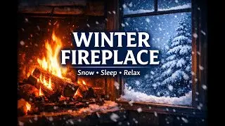 🔥 Cozy Fireplace & Snowfall Outside | Winter Ambience for Sleep, Relax & Study (LIVE)