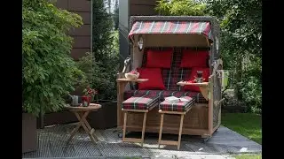 Produktvideo 2,5 Sitzer XL Strandkorb Bullauge Teak PE Shell