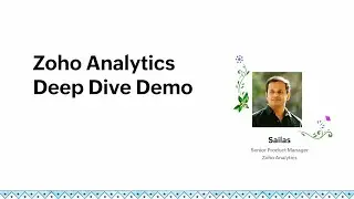 Zoho Analytics Deep Dive Demo - Sailas Sundaram