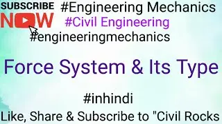 Force System | System of Force| Engineering Mechanics | Aditya Gupta | Civil Rocks|Civil Engineering