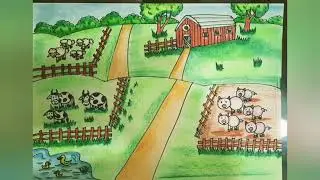 Easy farm drawing