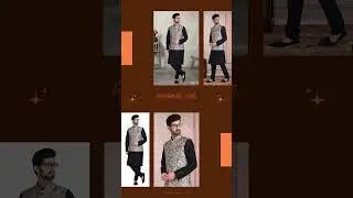 Men Black Kurta Pajama & Jacket Set | Royal madhubani