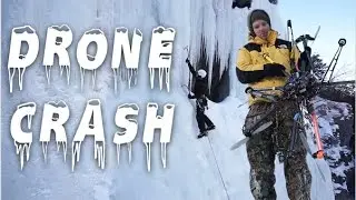 Drone destroyed on Ice Water Fall Crash :/