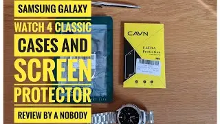 SAMSUNG GALAXY WATCH 4 CLASSIC CASES AND SCREEN PROTECTOR review by a NOBODY