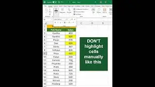 😎Repeat last action in excel Excel Tricks and Tips 👍