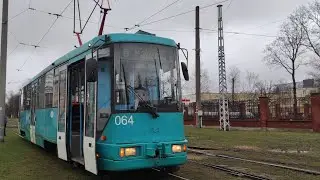 Минск. Поездка на трамвае БКМ-60102,борт.064, заказной (02.04.2023)