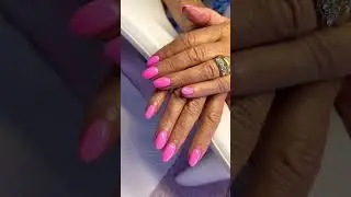 Acrylic nail extensions with a vibrant pink for the summer xx #pinknails #sparklenails #girlnails