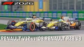 F1 2026 ING Renault V12 Engine vs '08 ING Renault R28 Montreal Assetto Corsa