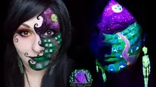 Black Light Halloween Scene Makeup Tutorial