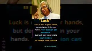 Luck.......Dr.APJ Abdul Kalam quotes #motivation #quotes #shortsfeed #motivationalquotes #viralvideo