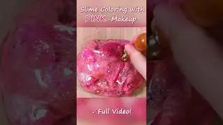 Slime Coloring with PINK Makeup! #shorts #slimemixing #asmr