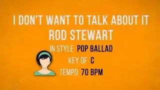 I Dont Want To Talk About It - Karaoke Female Backing Track