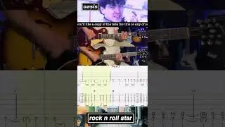 Rock 'N' Roll Star - Lead & Rhythm Guitar - Noel - Bonehead - Lesson - Oasis - Rolling Tab - Cover