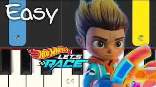 Hot Wheels Let's Race Theme Song  (Netflix) EASY Piano Tutorial