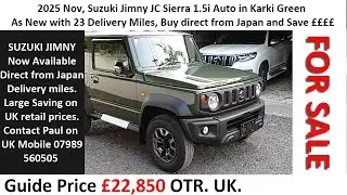 2025 Nov Suzuki Jimny JC Sierra 1.5i Auto 4wd in Karki Green