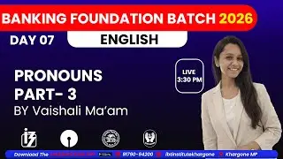PRONOUNS PART- 3 |ENGLISH |BANKING - Foundation Batch 2026