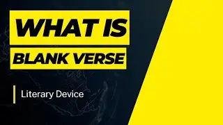 Blank Verse | Blank Verse vs Free Verse | Literary Device | English Literature | #blankverse