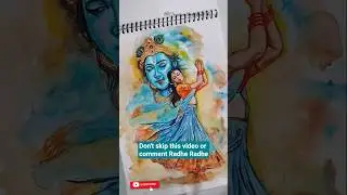 Beautiful Divine Love: Krishna Watercolor Art | Creative Painting #radhakrishna #shortviral