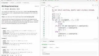 How to Merge two sorted array  algorithm in Python - Two pointer Technique