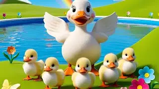 Five Little Ducks🦆 | Nursery Rhyme for Kids in English| Sing Along with Mama Duck!🎶