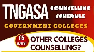 tngasa counselling 2022 | tngasa admission | rank list released | Rank list | counselling update