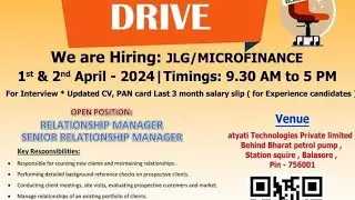 Odisha new microfinance vacancy 2024 ||Relationship manager vacancy 2024#microfinance #odisha