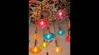 Moroccan Large 19 Globe Multicolor Oval Chandelier  ♡ YIASSU.COM