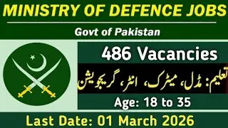 Ministry of defense jobs 2026 || 486+  vacancies || Age:18 to 40 || How to apply, watch full video 