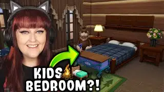I built an OUTDOOR RETREAT LOG CABIN Kids Bedroom in The Sims 4... 🪵