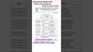 PNRC Revised Date Sheet 2025 | ANM GNM Nursing Exam Time Table | Punjab Nurses Registration Council