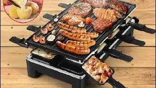 Raclette Table Grill, Techwood Electric Indoor Grill Korean BBQ Grill, Ideal for Parties and Family