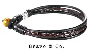 B-546 Genuine Sterling Silver & Leather New Feather Wristband Men Bracelet.