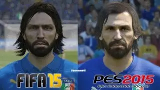 FIFA 15 vs PES 2015 ITALY (National Team) Face Comparison