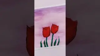 Painting tutorial of rose flower🌷🌼 #acrylicscenery#paintingtechniques#art#ideas#shorts#short #viral