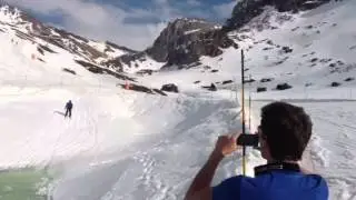 Ski trick gone wrong