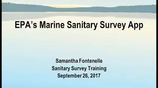 EPA's Marine Sanitary Survey App