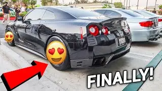 NEW WHEELS BACK ON THE GTR!!! (LOOKS SO GOOD!)