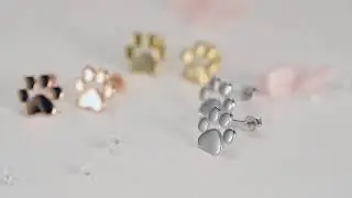 Sterling Silver Animal Paw Stud Earrings - Help Endangered Animals Fund