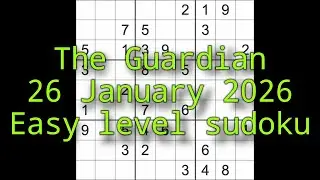 Sudoku solution &ndash; The Guardian 26 January 2026 Easy level sudoku