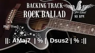 Backing Track Rock Ballad Two Chords  IMaj7 IVsus2 in A