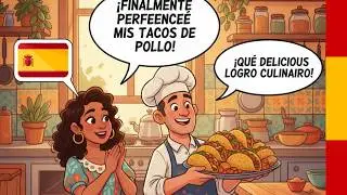 Spanish Listening Exercise | Easy Cooking Stories in  Spanish Conversation for Beginners A2/B1 🌮