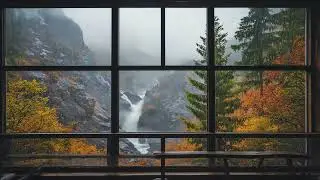Relaxing Evening Fall Rain In Mountains🍂🌧️Calm Rain Ambience For Reading, Sleeping, Etc.