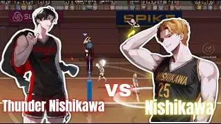 THUNDER NISHIKAWA (S+) VS Normal NISHIKAWA (S+) Full Power | The Spike Cross